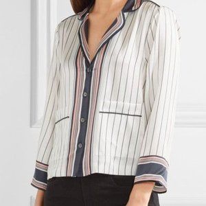 Equipment Kate Moss silk Lake striped pajama top